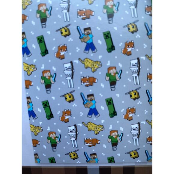 Minecraft Throw Blanket 60x90 | Steve Alex Creeper Bee Fox Skeleton Ocelot - Picture 4 of 5
